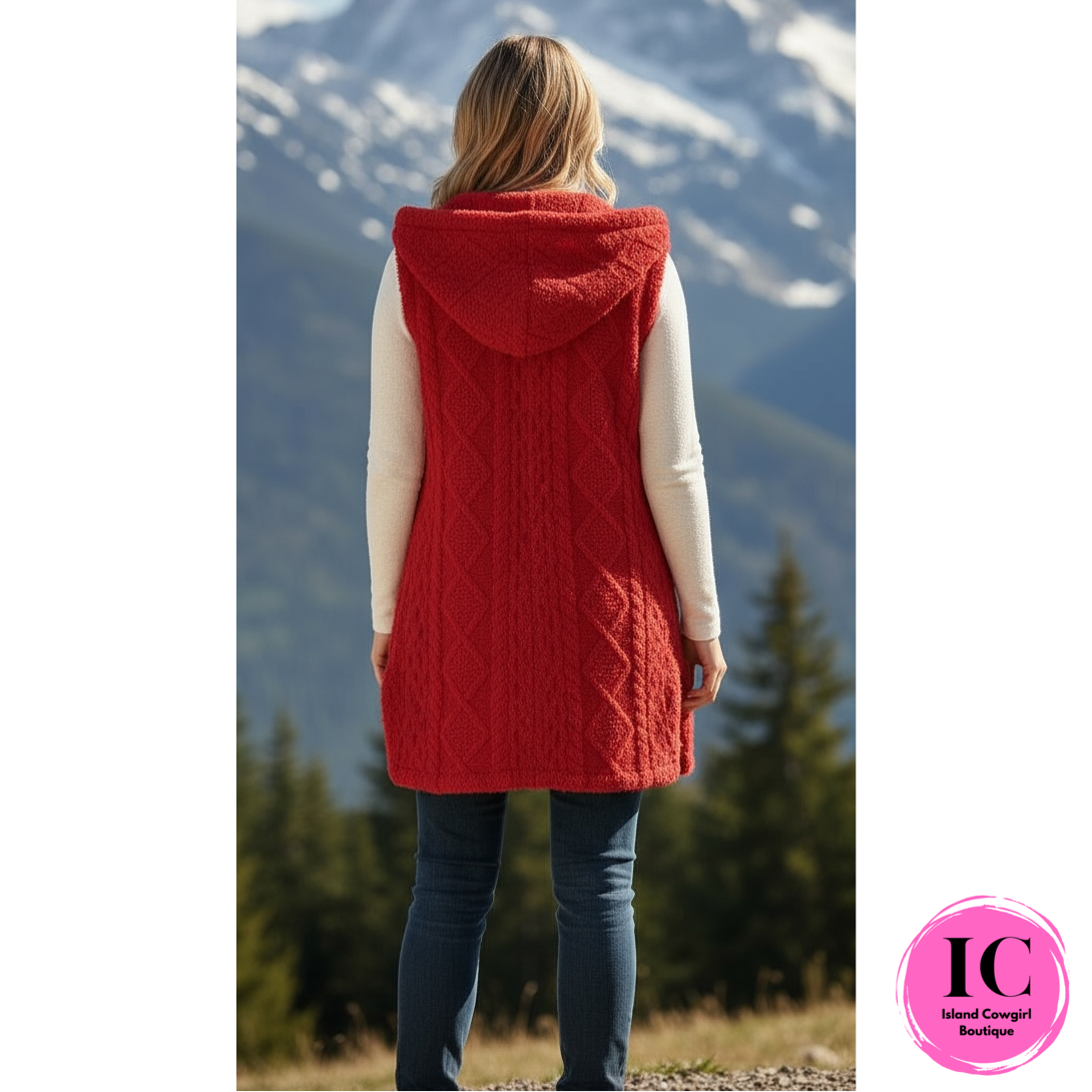 Crazy For You Red Plush Vest