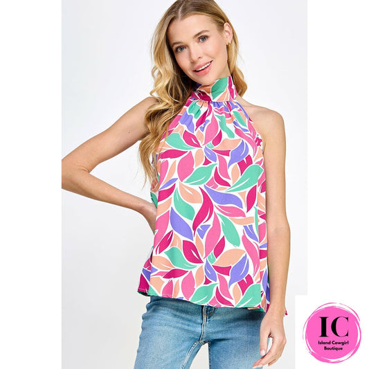 Stay Sweet Floral Halter Tank