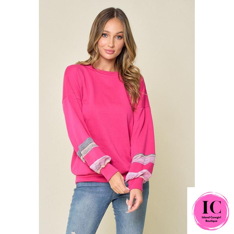 Fuchsia best sale pink sweatshirt