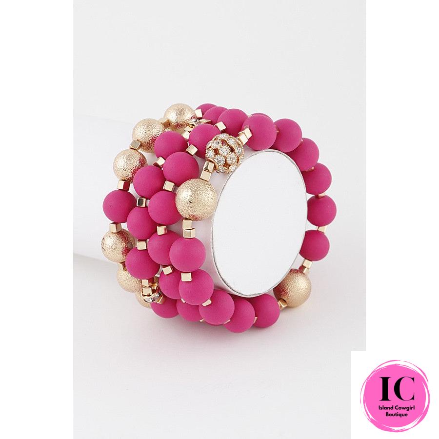 The Justine Hot Pink Bracelet Set
