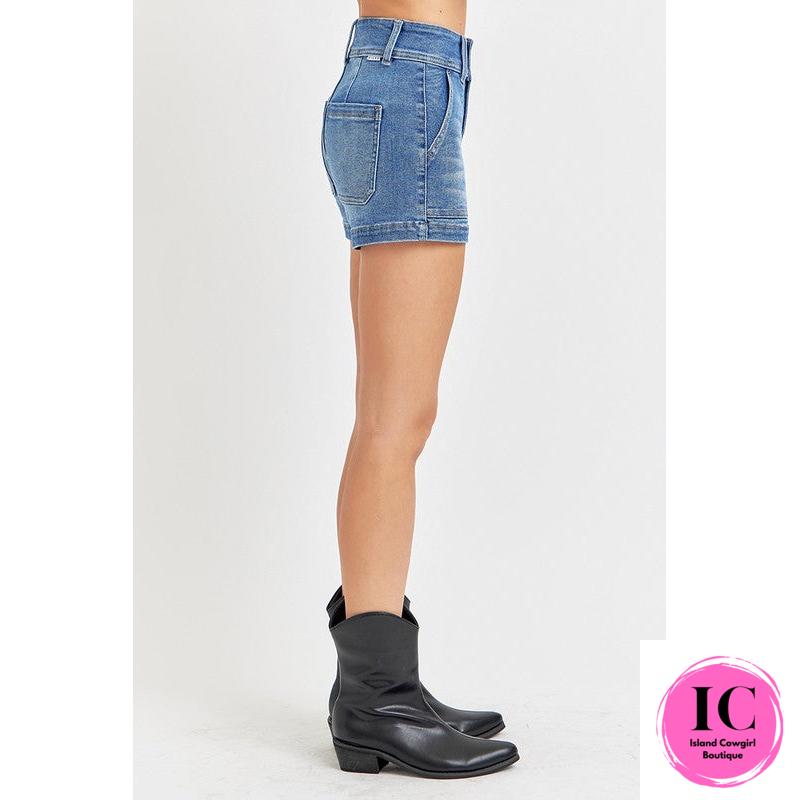 Risen: High-Rise Front Pocket Shorts