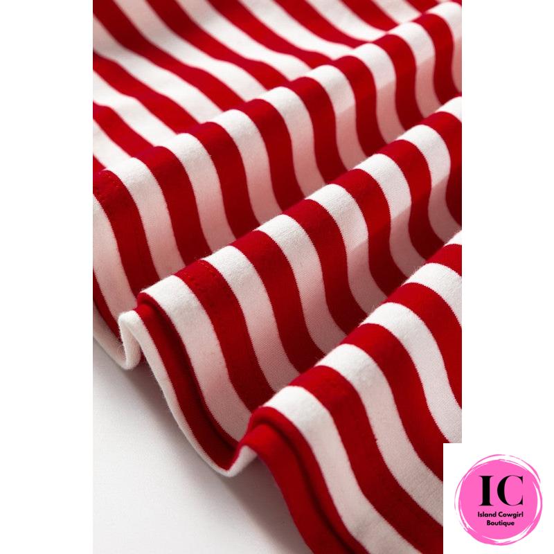 Bright Lights Red Striped Blouse