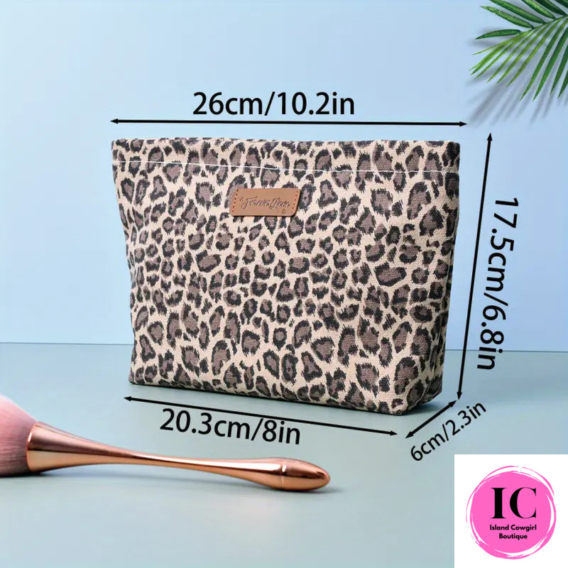 Leopard Print Make Up Bag