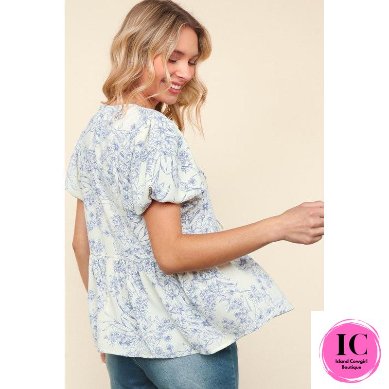 Don't Let Me Down Light Blue Bow Blouse