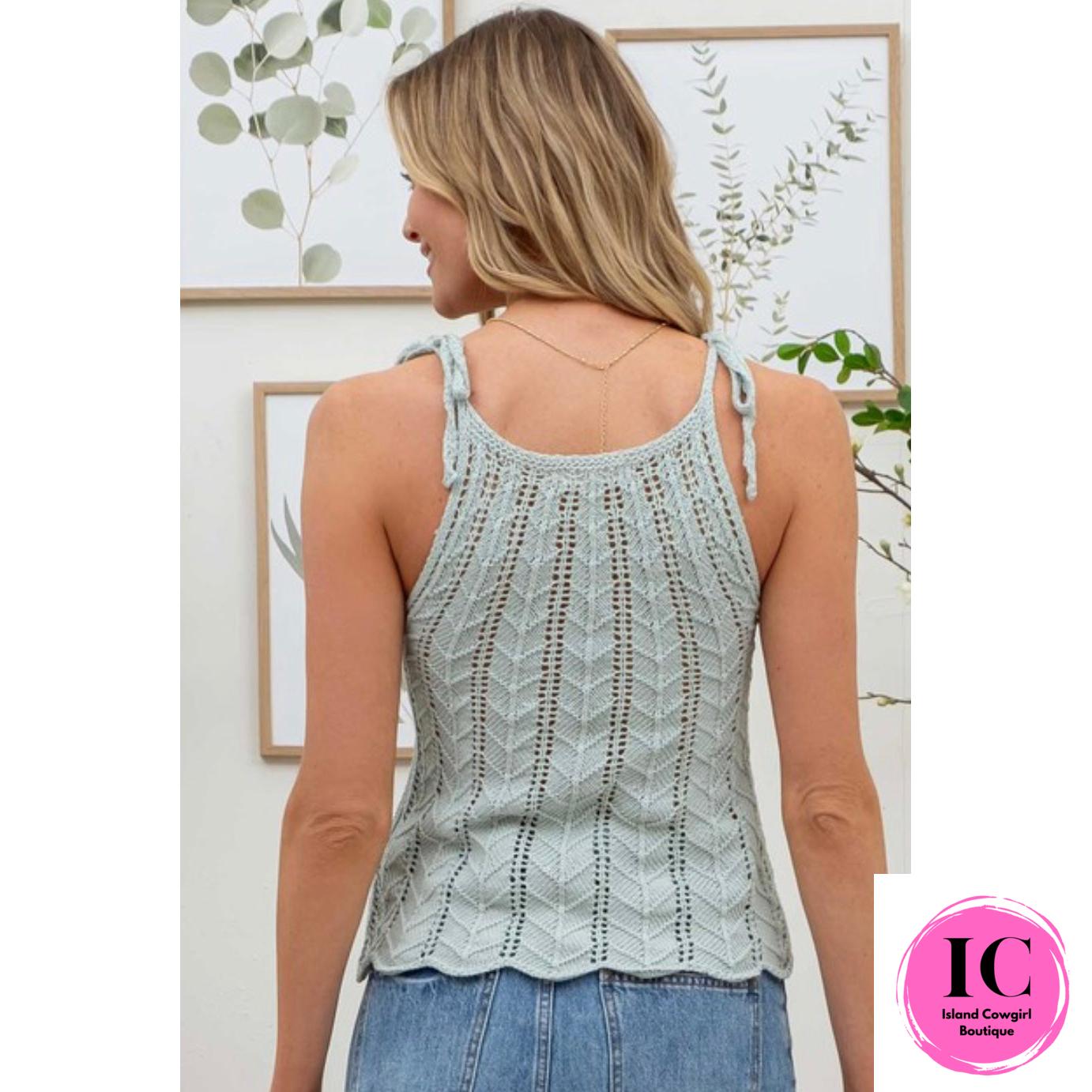 Still The One Mint Crochet Top