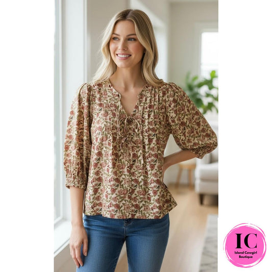 Harvest Bloom Floral Blouse