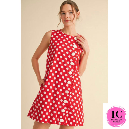 Making Plans Red & White Polka Dot Dress
