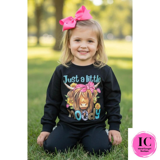 Black Crazy Cow Toddler Sweatshirt