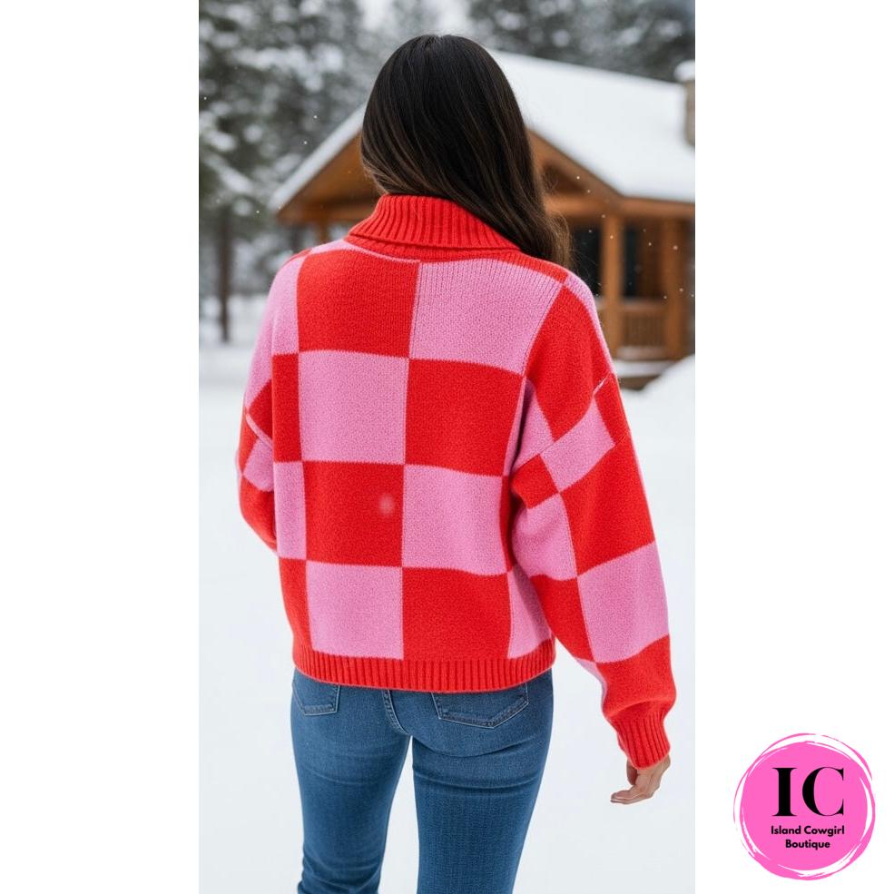 All About You Pink & Coral Striped Sweater