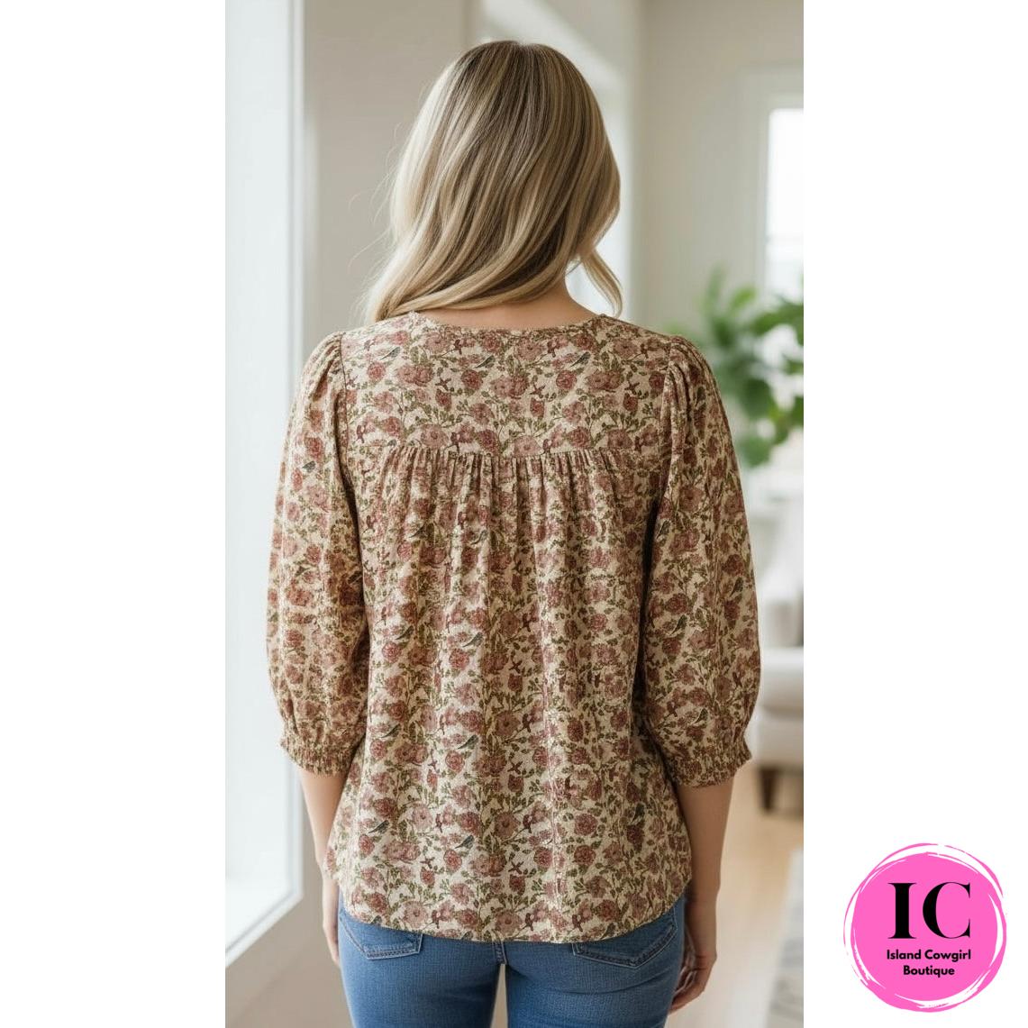 Harvest Bloom Floral Blouse