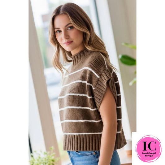 Lucky You Brown Cropped Sweater