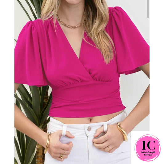 Can't Get Over You Fuchsia Crop Top