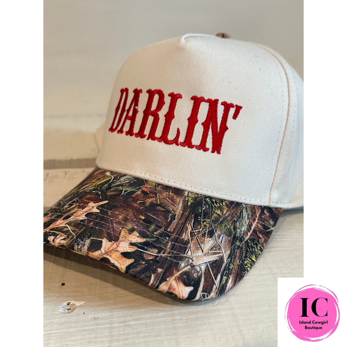 Darlin Camouflage Embroidery Trucker Hat