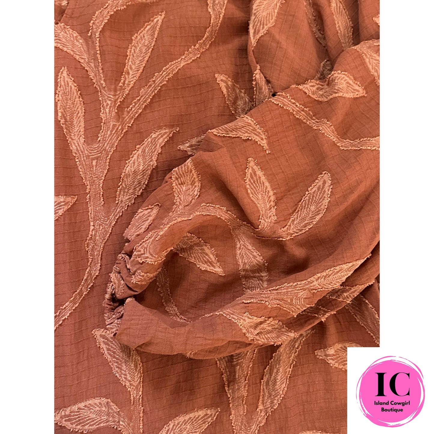 Believe What You See Rust Blouse