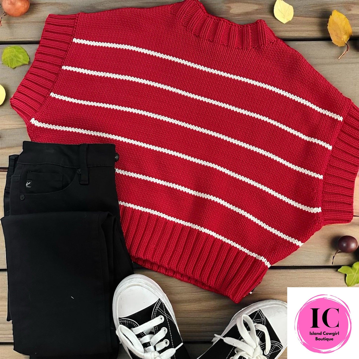 Lucky You Red Cropped Sweater