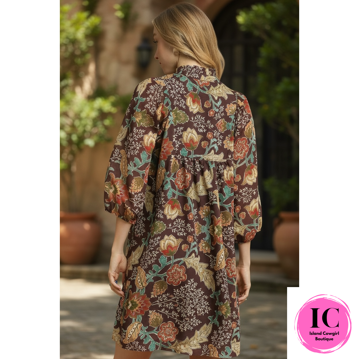 Always On My Mind Brown Floral Dress