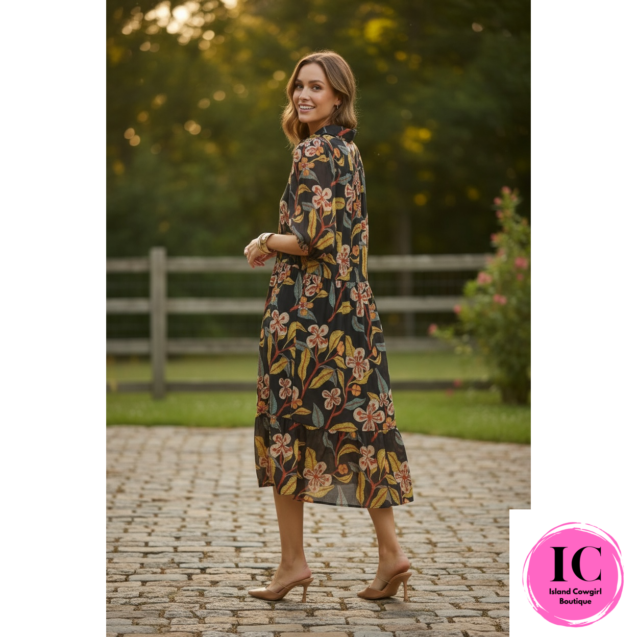 I'll Be Seeing You Black Floral Maxi Dress