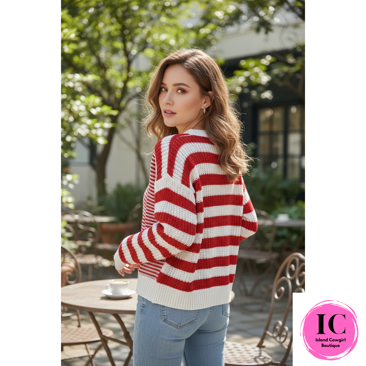 Look At You Red Color Block Sweater