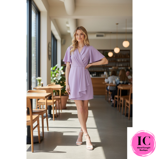 In Your Love Lavender Wrap Dress