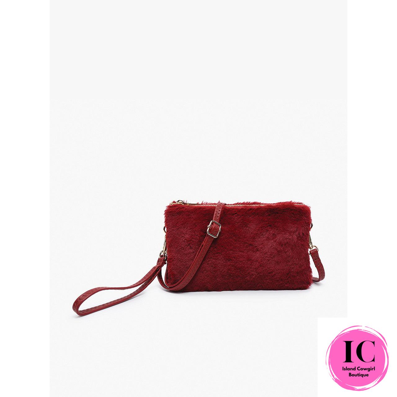 Riley Fur 3 Compartment Crossbody/Wristlet
