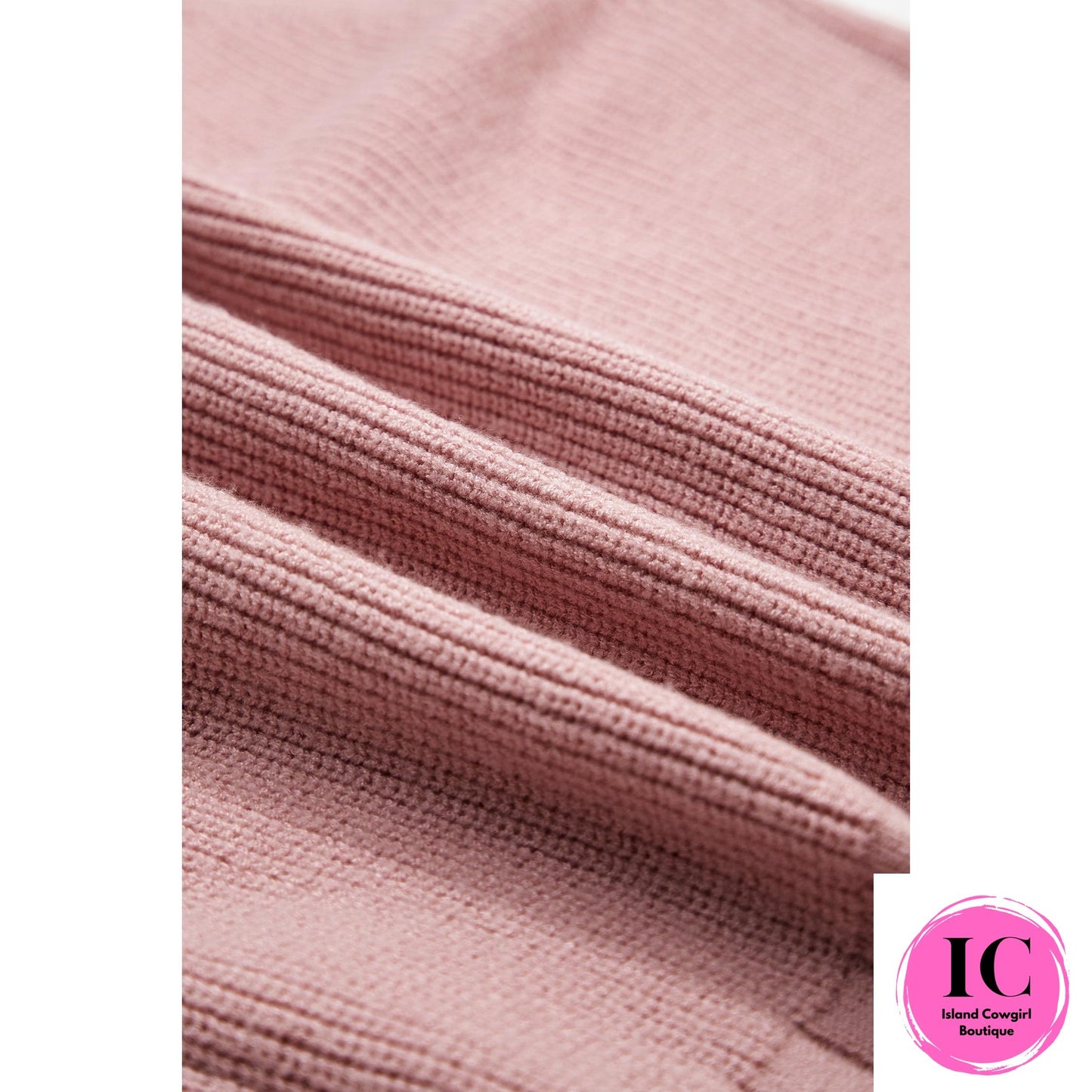 Light Pink Mixed Texture Knit Button V Neck Sweater Cardigan