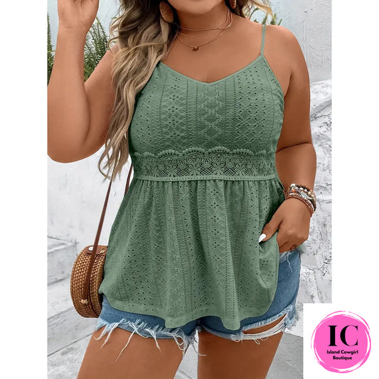 Curvy Girl Know Best Olive Cami Top