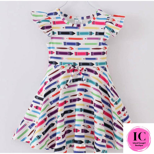 Back To School Pencil Toddler Dress