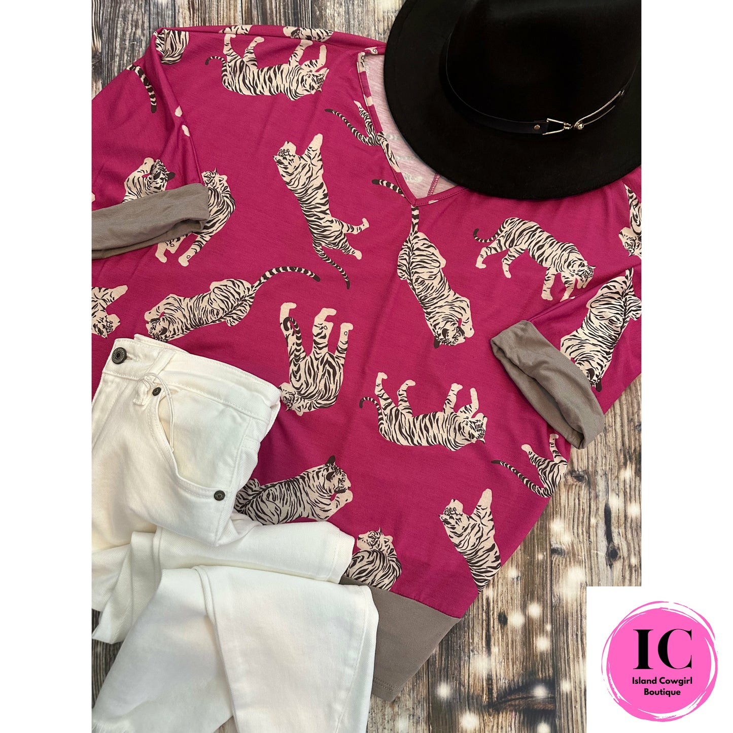 Go All Out Pink Leopard Tunic Top