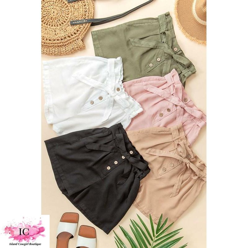 It's All Possible Paper Bag Shorts - Island Cowgirl Boutique