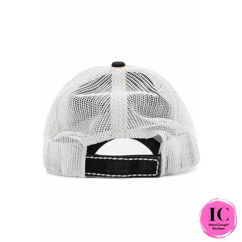 Lake Life Distressed Ball Cap - Island Cowgirl Boutique