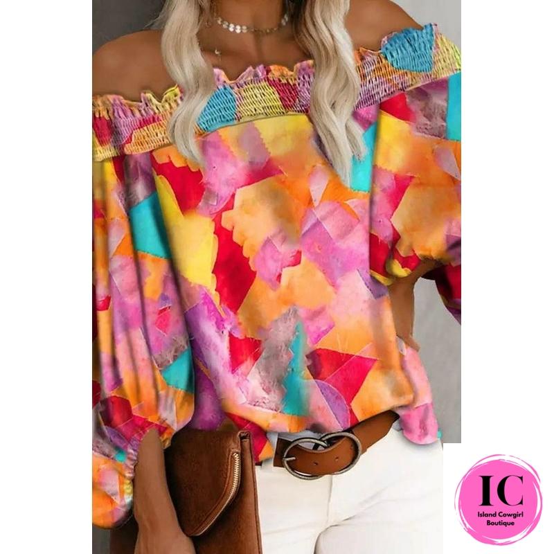 Take It All In Tie Dye Blouse - Island Cowgirl Boutique