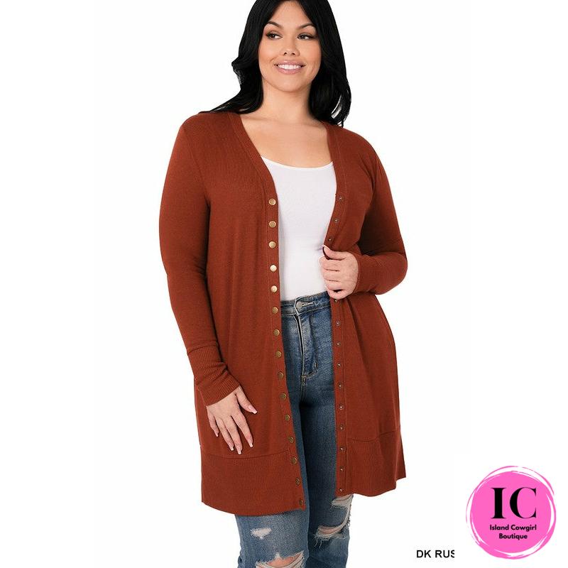 Curvy Girl Catch You Later Snap Up Cardigan