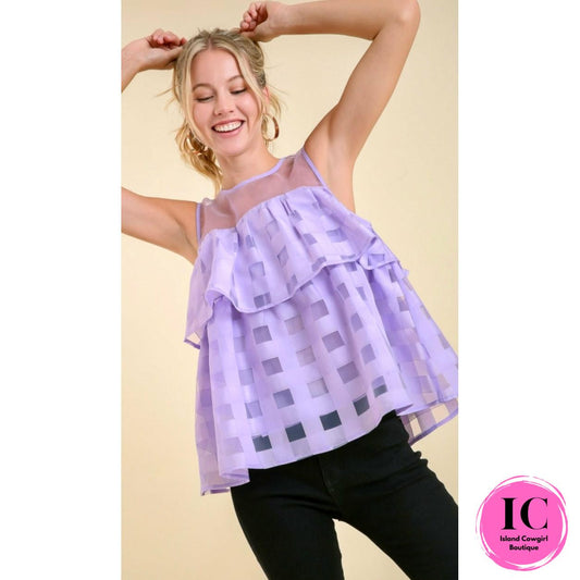 What A Day Lavender Babydoll Top