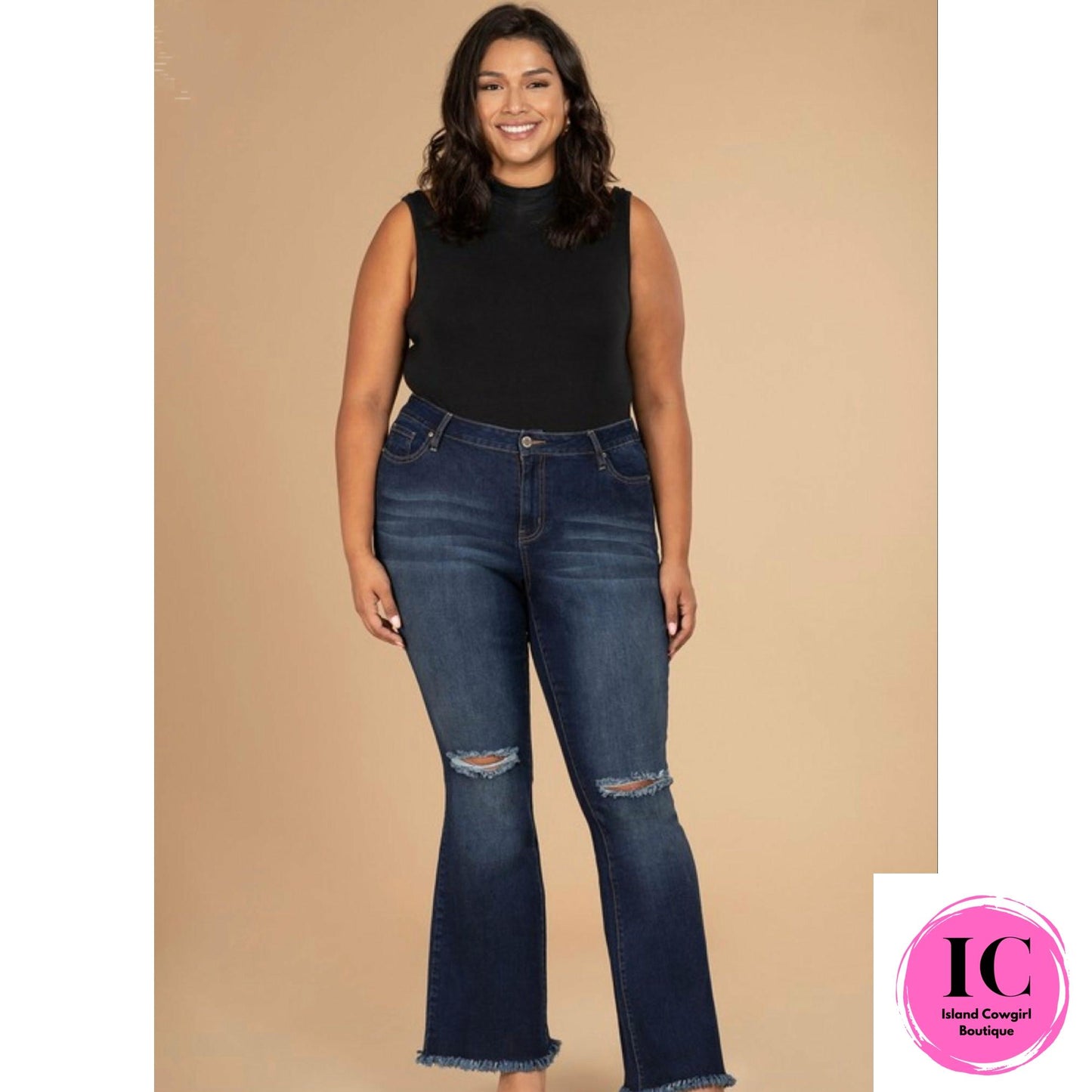 Curvy Girl Can't Forget This Dark Wash Flare Jeans