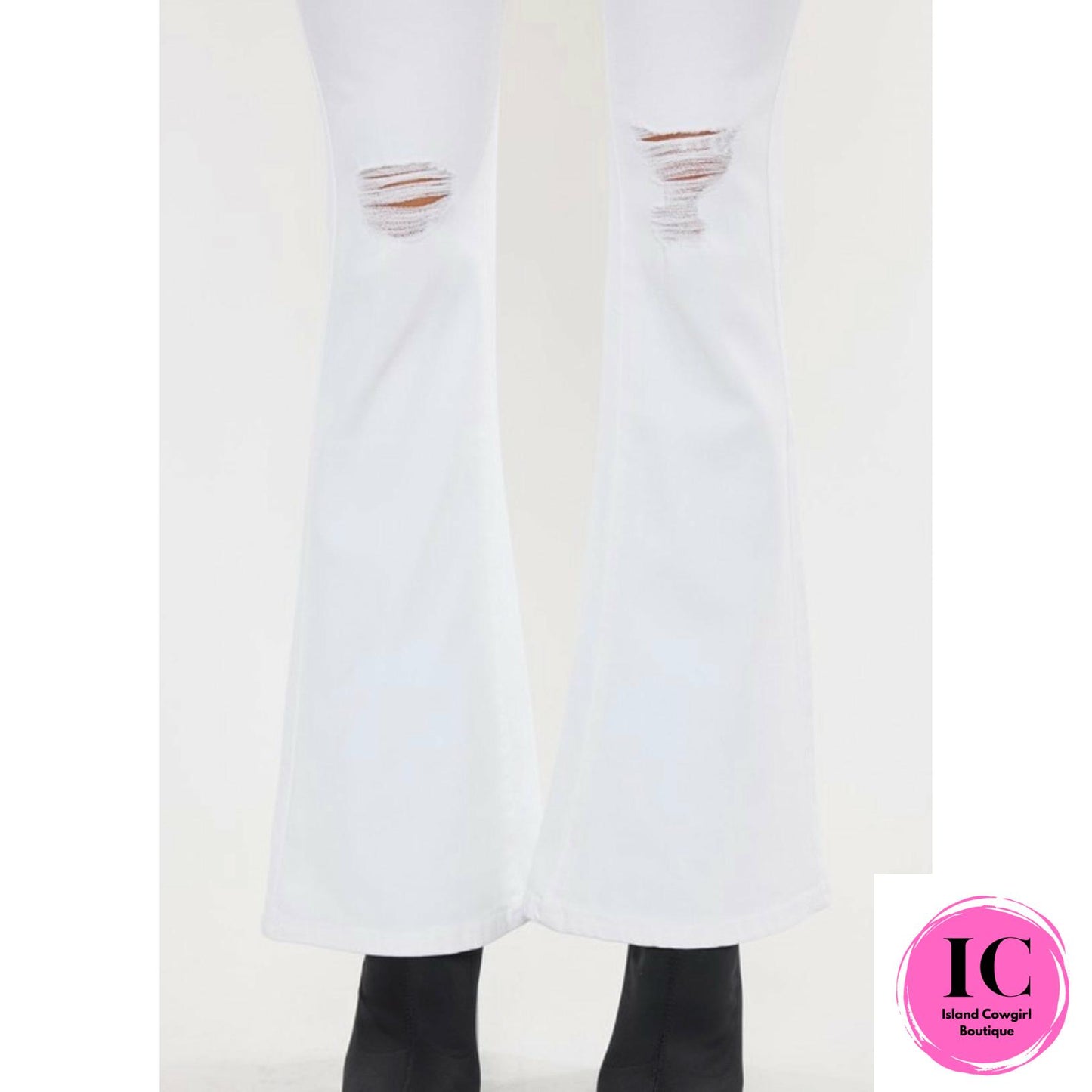 KanCan: High Rise White Flare Jeans