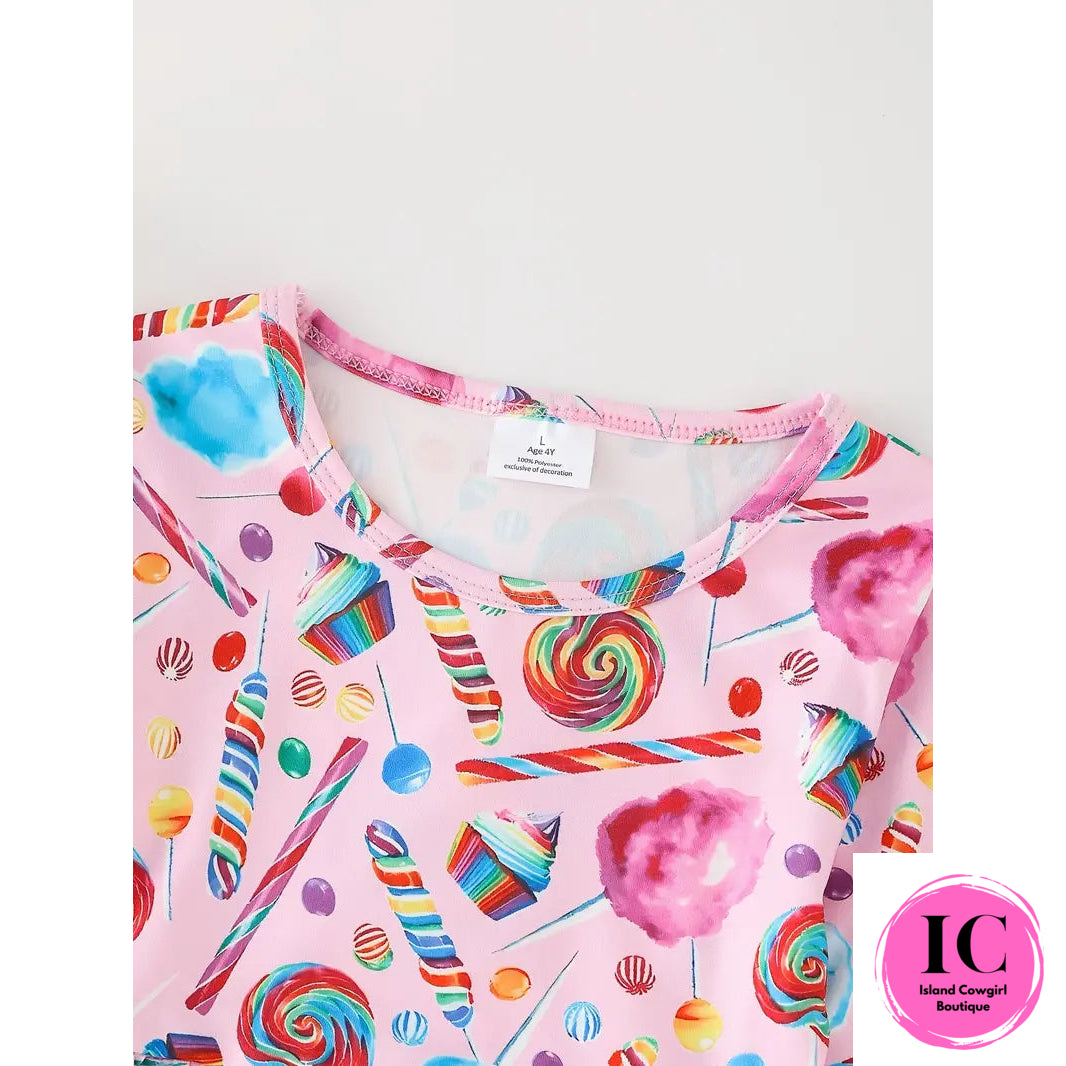 Lollipop Print Toddler Dress