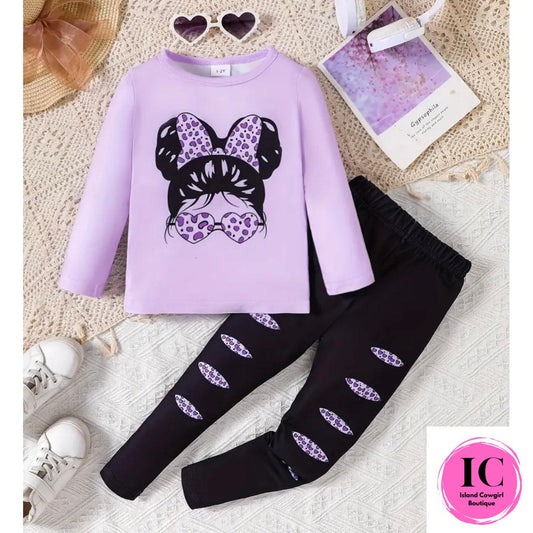 "Slay The Day" Purple Toddler Legging Set