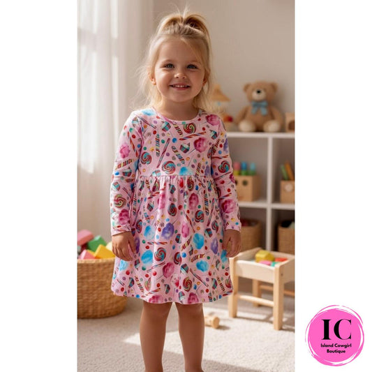 Lollipop Print Toddler Dress