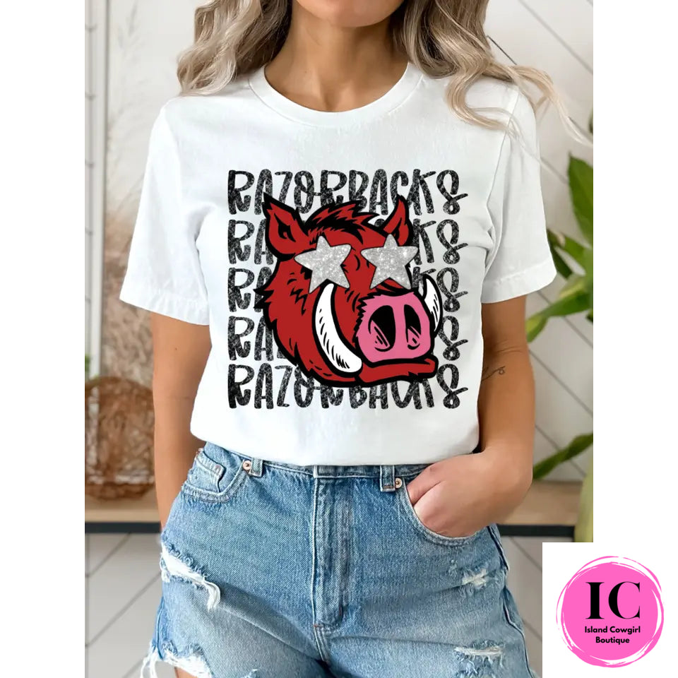 Arkansas Red Preppy Graphic Tee