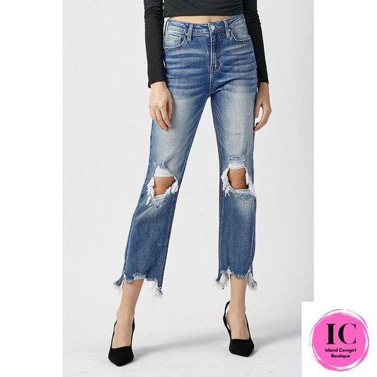 Risen: Lay It All Out High Waist Crop Jeans