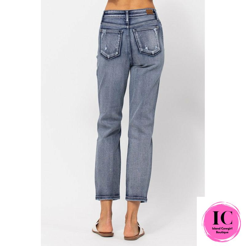Judy Blue: Catch The Vibe High Waisted Distressed Jeans