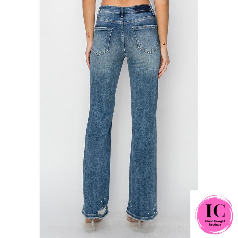 Risen: Take The Hint Splashed Relaxed Straight Leg Jeans