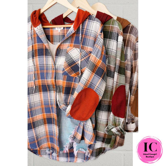 Make You Mine Caramel Plaid Top