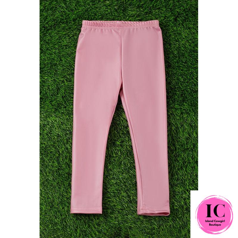 Pink Faux Leather Toddler Leggings