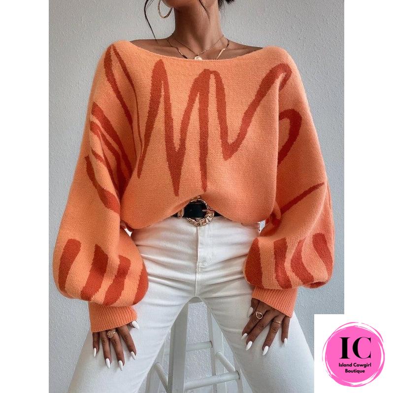 Oversized balloon sleeve sweater