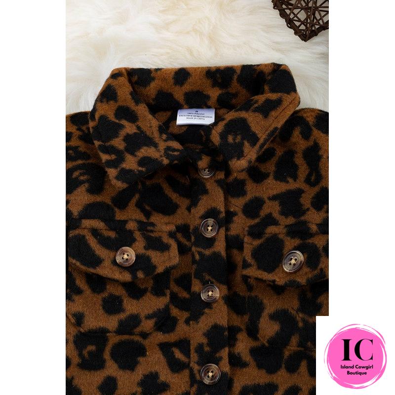 Leopard Sherpa Toddler Jacket