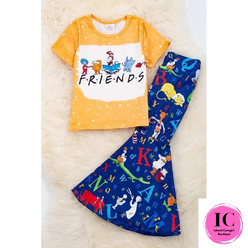 "Friends" Yellow & Royal Blue Toddler Set