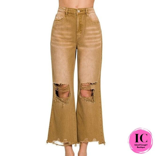 Going Strong Carmel Cropped Jeans