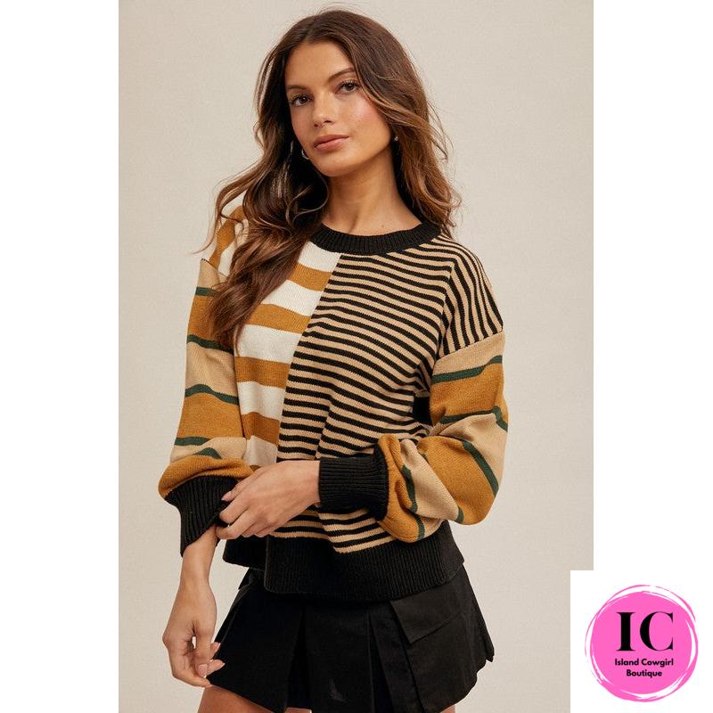 On The Way Up Mixed Striped Sweater