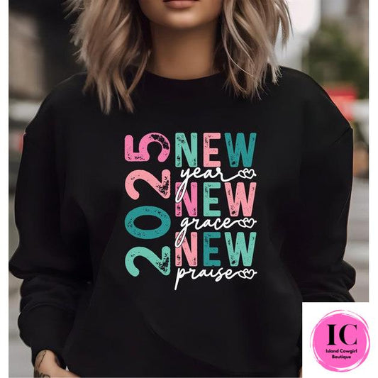 2025 New Year Graphic Crew Sweatshirt